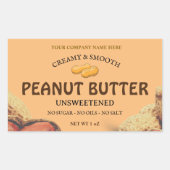 ピーナッツバターカスタムラベルシール 長方形シール (正面)