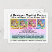ピーナッツバタークッキーマルティーニレシピカードポストカード ポストカード (正面/裏面)