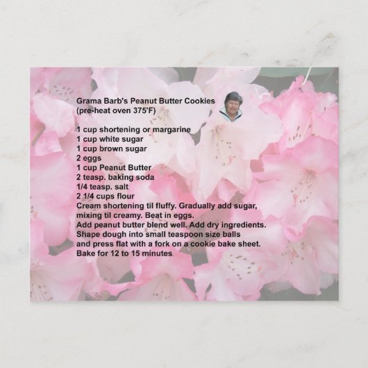 ピーナッツバタークッキーレシピはがき ポストカード (正面)