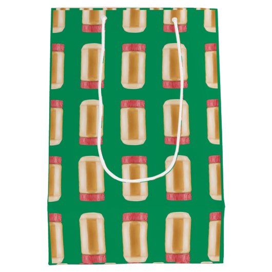 ピーナッツバタージャースコラムズグリーン抱き枕 ミディアムペーパーバッグ (裏面)