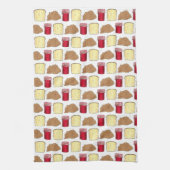 ピーナッツバターゼリーサンドイッチブレッドランチタイム食品 キッチンタオル (縦)