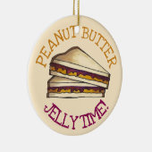 ピーナッツバターゼリーサンドイッチブレッドランチタイム食品 セラミックオーナメント (右)