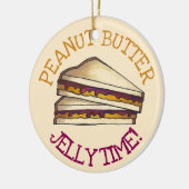 ピーナッツバターゼリーサンドイッチブレッドランチタイム食品 セラミックオーナメント (左)