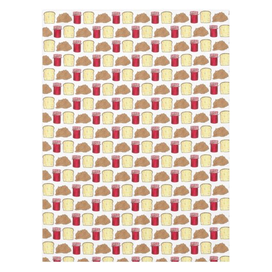 ピーナッツバターゼリーサンドイッチブレッドランチタイム食品 テーブルクロス (正面)