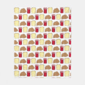 ピーナッツバターゼリーサンドイッチブレッドランチタイム食品 フリースブランケット (正面)