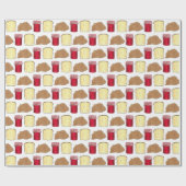 ピーナッツバターゼリーサンドイッチブレッドランチタイム食品 ラッピングペーパー (フラット)