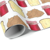 ピーナッツバターゼリーサンドイッチブレッドランチタイム食品 ラッピングペーパー (ロールコーナー)