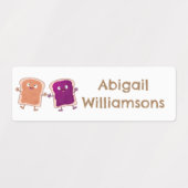 ピーナッツバターゼリーサンドパーソナライズされた漫画 ラベル (デザイン1)