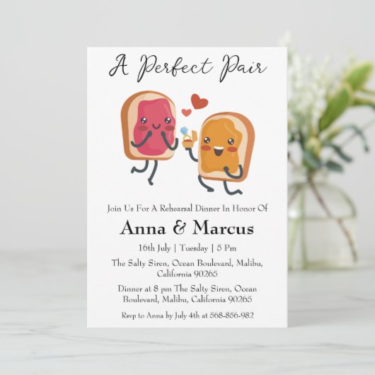 ピーナッツバターゼリーパーフェクトペアブライダルディナー 招待状 (スタンド正面)