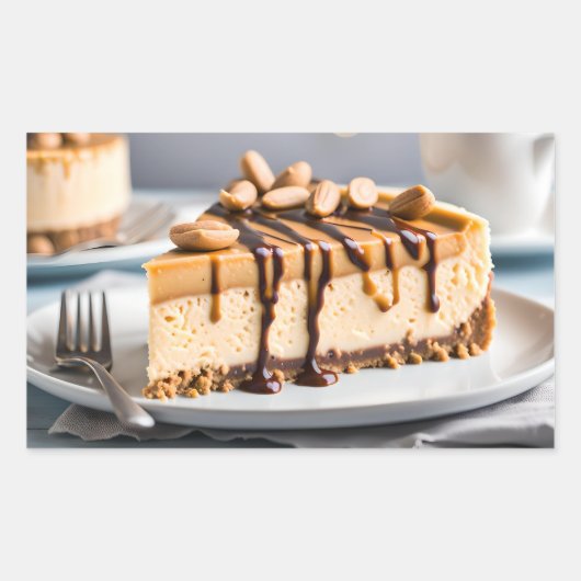 ピーナッツバターチーズケーキ 長方形シール (正面)