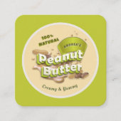 ピーナッツバタートレンディープロフェッショナルロゴカワイグリーン スクエア名刺 (正面)