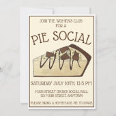 ピーナッツバターパイ社会パーティーデザートベイクセール 招待状 (正面)