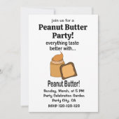 ピーナッツバターパンかわいいおもしろい 招待状 (正面)