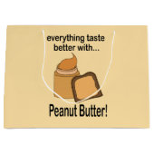 ピーナッツバターパンかわいい誕生日 ラージペーパーバッグ (正面)