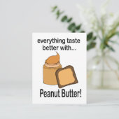 ピーナッツバターパン食べ物かわいい ポストカード (スタンド正面)