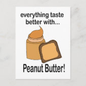 ピーナッツバターパン食べ物かわいい ポストカード (正面)