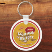 ピーナッツバターパーソナライズされたロゴかわいい赤と黄色 キーホルダー (正面)