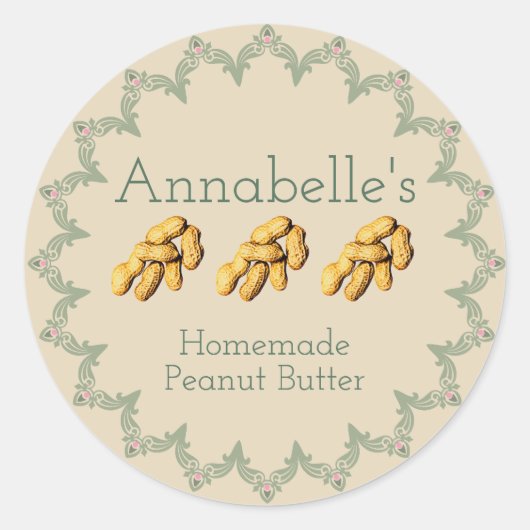 ピーナッツバターラベル ラウンドシール (正面)