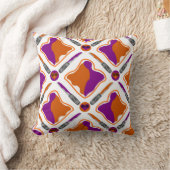 ピーナッツバター及びグレープゼリーのシームレスパターン クッション (ブランケット)