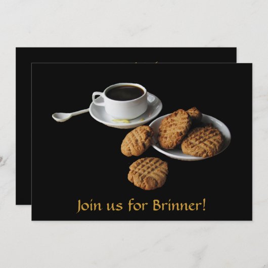 ピーナッツバター及びコーヒーブリナー招待状 招待状 (正面/裏面)