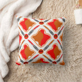 ピーナッツバター及びストロベリージャムシームレスパター クッション (ブランケット)