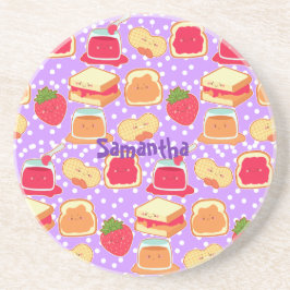 ピーナッツバター及びストロベリーゼリー コースター