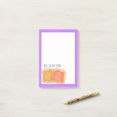 ピーナッツバター及びストロベリートースト ポストイット (デスク上)