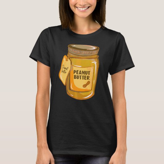 ピーナッツバター瓶ゼリー食品グラフィック Tシャツ (正面)