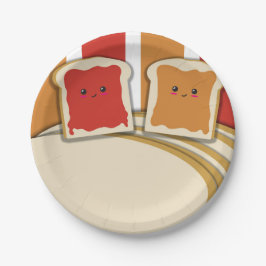 ピーナッツバター イチゴジャム ふんわり誕生日 ペーパープレート