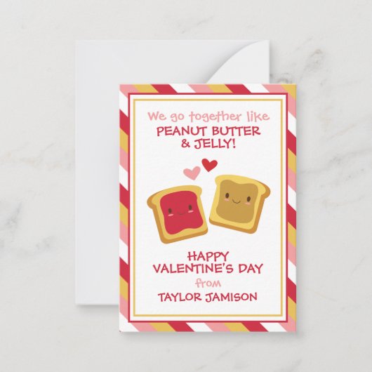 ピーナッツバター&ジェリーバレンタインの教室カード ノートカード (正面)
