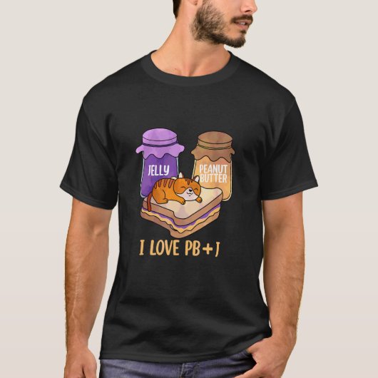ピーナッツバター+ジェリー+猫 Tシャツ (正面)