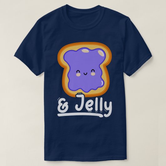ピーナッツバター&ゼリーかわいいPB&Jマッチングブルーバー Tシャツ (デザイン正面)