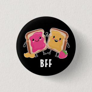 ピーナッツバター+ゼリー: おもしろい BFF 缶バッジ