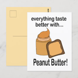 ピーナッツバター・ブレッドの食品イラスト かわいい ポストカード