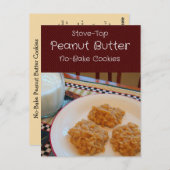 ピーナッツバターNo-Bake Cookieレシピカード ポストカード (正面/裏面)