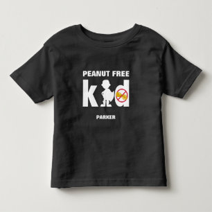 ピーナッツフリーすごいキッズボーイ食品アレルギー警告シャツ トドラーTシャツ