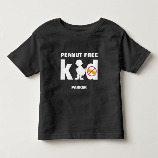 ピーナッツフリーすごいキッズボーイ食品アレルギー警告シャツ トドラーTシャツ (正面)