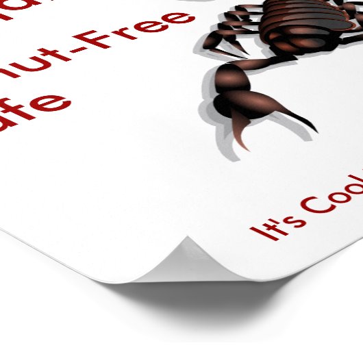 ピーナッツフリーカフェ標識 ポスター (角)