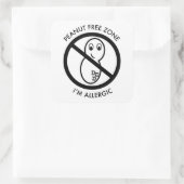 ピーナッツフリーゾーンステッカー（6セット） スクエアシール (バッグ)