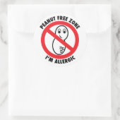 ピーナッツフリーゾーンステッカー（6セット） ラウンドシール (バッグ)