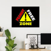 ピーナッツフリーゾーン(ピーナッツアレルギー) ポスター (ホームオフィス)