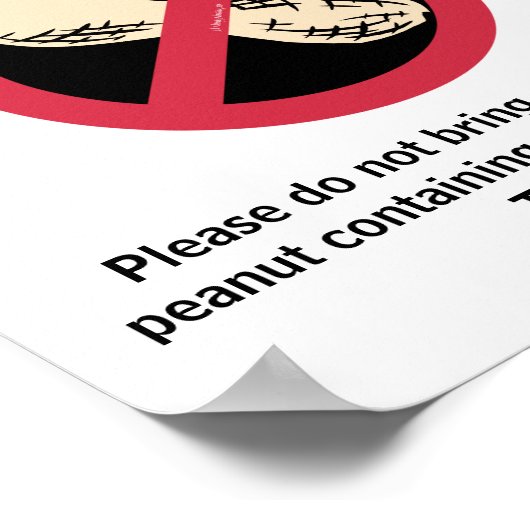 ピーナッツフリー教室カスタマイズアレルギースクール ポスター (角)