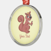 ピーナッツメタルの装飾が施された可愛い漫画のリス メタルオーナメント (左)