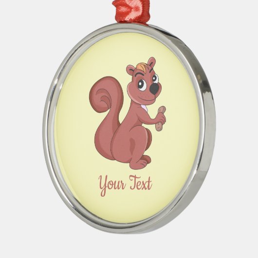 ピーナッツメタルの装飾が施された可愛い漫画のリス メタルオーナメント (左)