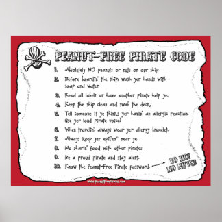 ピーナッツ無料の海賊コード（ポスター） ポスター