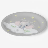ピーナッツ男女兼用赤ちゃんシャワーゾウ ペーパープレート (アングル)