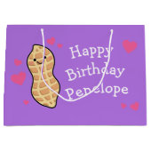 ピーナッツ誕生日パーティーかわいいキッズマンガナット ラージペーパーバッグ (正面)