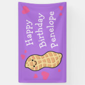 ピーナッツ誕生日パーティーかわいいキッズマンガナット 横断幕 (縦)