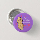 ピーナッツ誕生日パーティーかわいいキッズマンガナット 缶バッジ (正面&裏面)