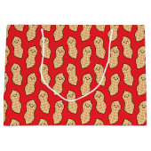 ピーナッツ誕生日パーティーキッズかわいいナッツ漫画 ラージペーパーバッグ (正面)